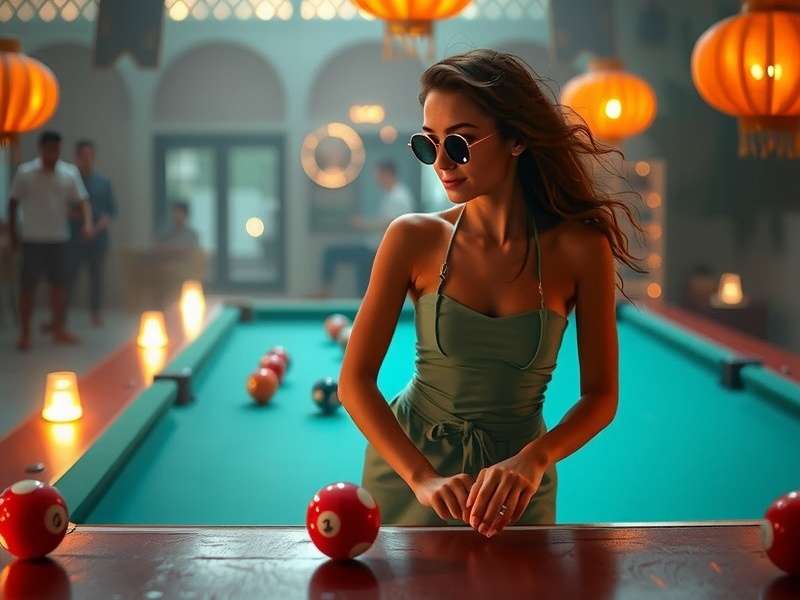 Masala Pool Ace gameplay screenshot showing Indian-themed pool table